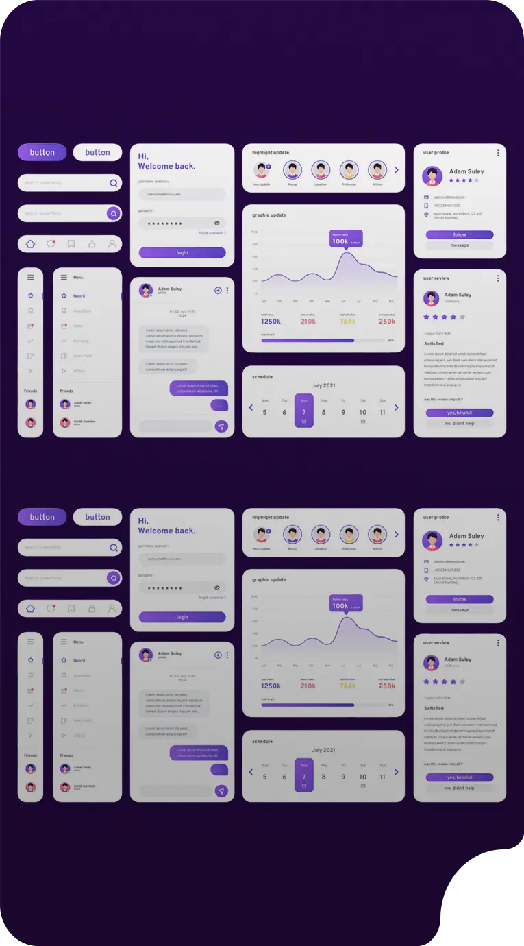 Website dashboard designing process of layout grid