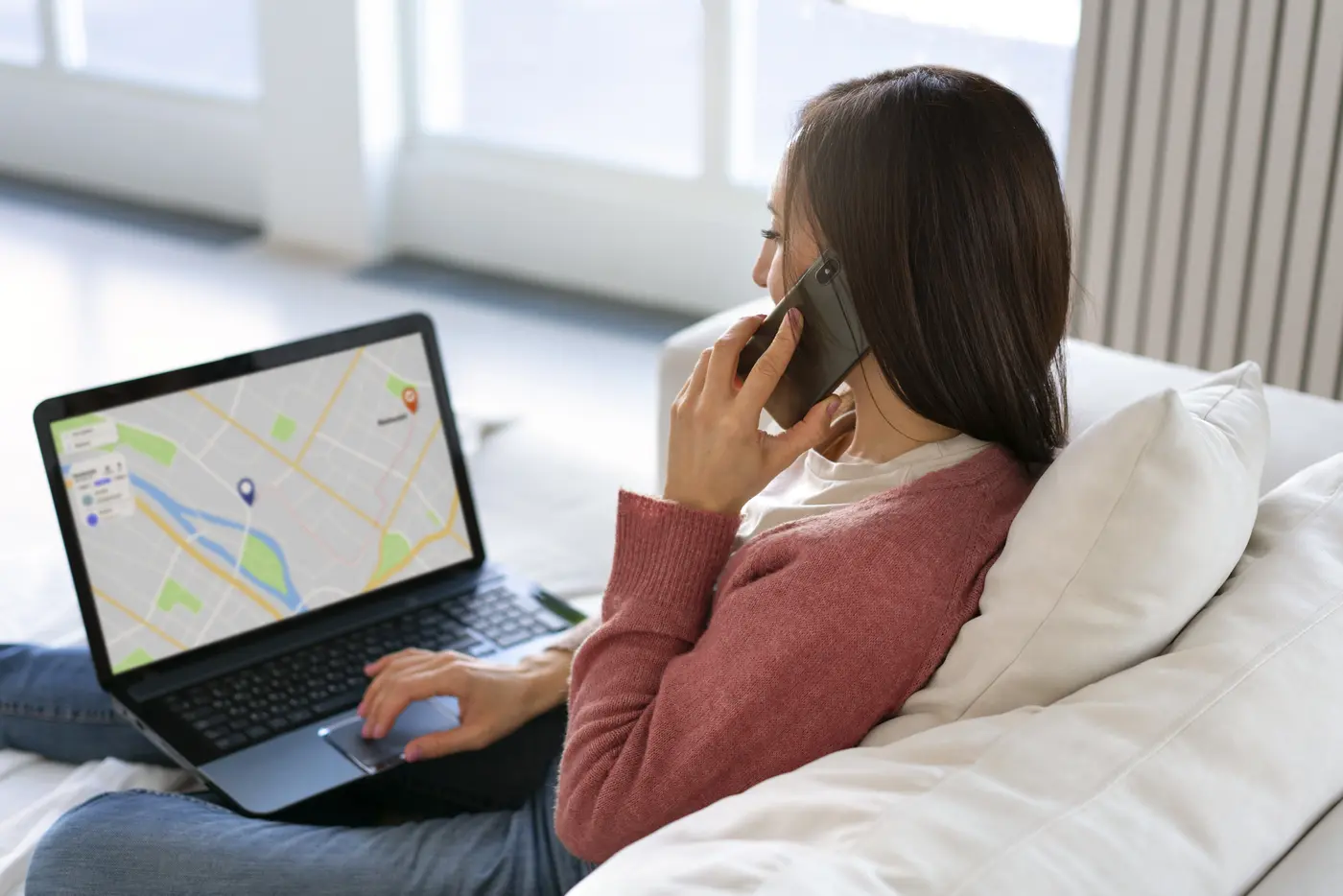 side-view-woman-holding-laptop